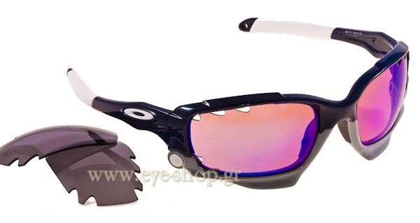 Sunglasses Oakley Racing Jacket 9171 9171 17 Navy Grey Blue Iridium