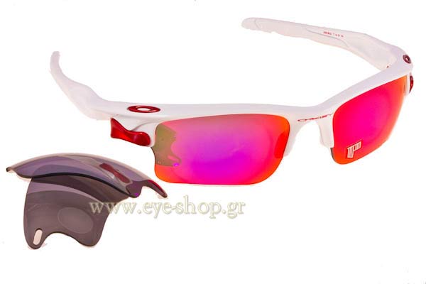 Sunglasses Oakley Fast Jacket XL 9156 22  White - Red Iridium Polarized-Black Iridium