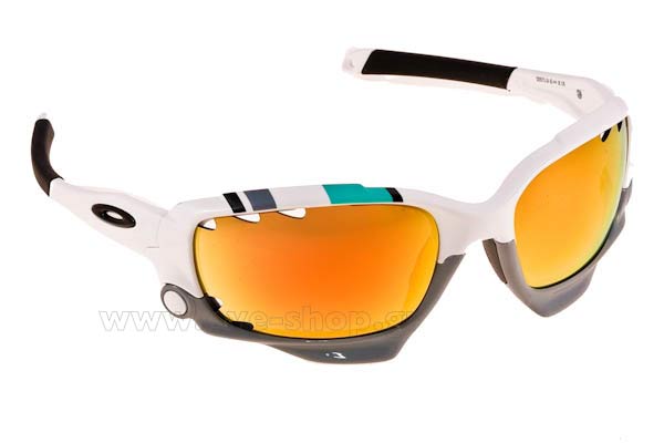 Sunglasses Oakley Racing Jacket 9171 9171 24 White Fire Iridium-Black Irid