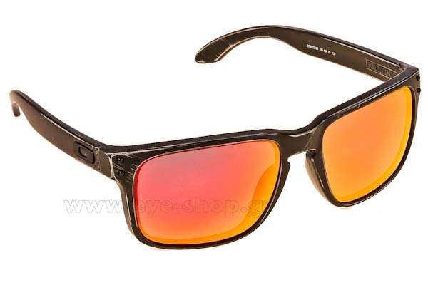Sunglasses Oakley Holbrook 9102 56 Black Decay Ruby Iridium