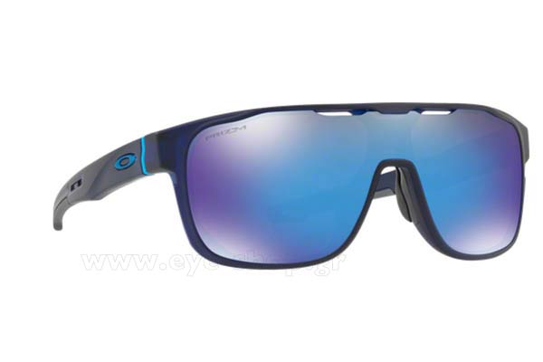 Sunglasses Oakley CROSSRANGE SHIELD 9387 05 Mt Translucent Blue Prizm Sappire Iridium