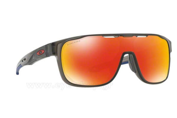 Sunglasses Oakley CROSSRANGE SHIELD 9387 04 Mt Grey Smoke Prizm Ruby