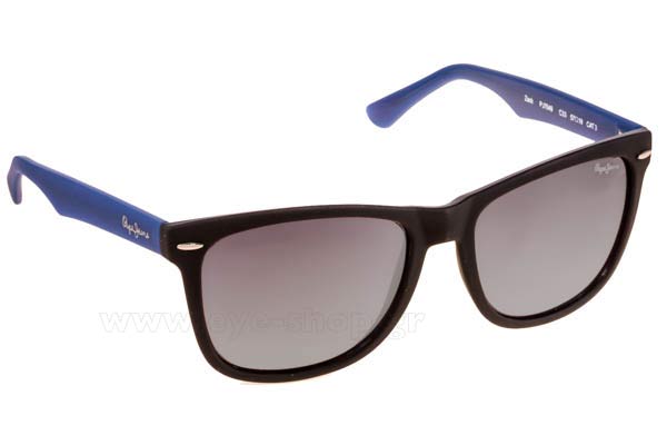 Sunglasses Pepe Jeans Zack PJ7049 C33 Matte Black Blue Temples
