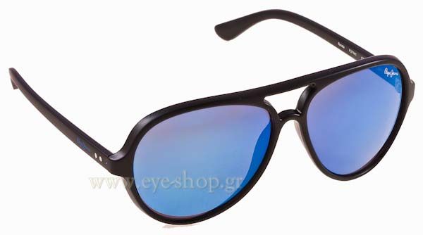 Sunglasses Pepe Jeans Renata PJ7141 c7 Matte Black Blue Mirror