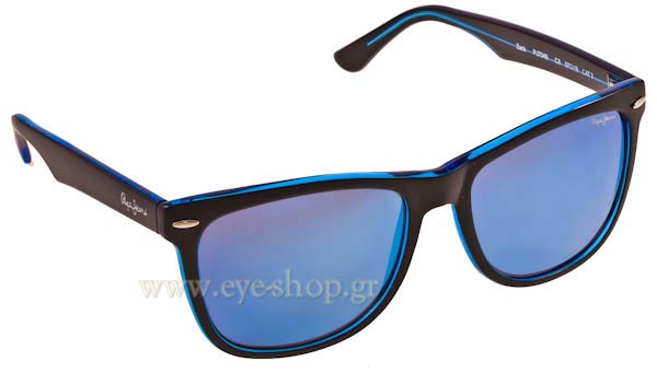 Sunglasses Pepe Jeans Zack PJ7049 c8 Matte Black-Milky Grey blue mirror