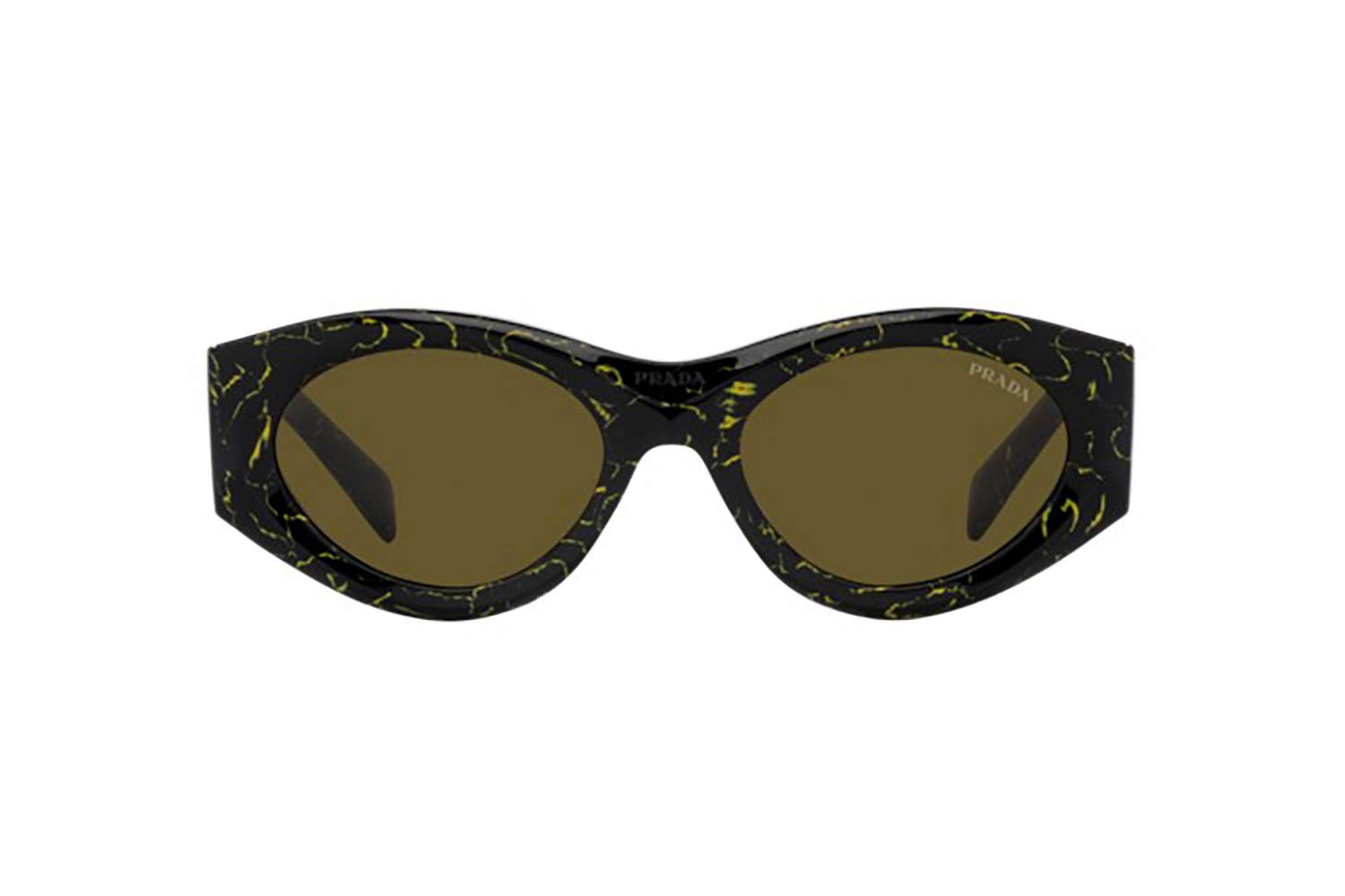 NEW AUTHENTIC PRAD PR 20ZS Women’s Sunglasses – Black Yellow Marble / Dark Brown Shop Prada PR17WS Sunglasses Black Yellow Marble/Dark Brown main image 3
