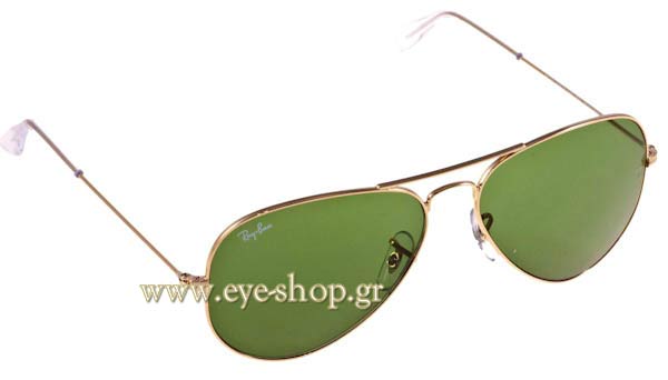 Sunglasses Rayban 3025 Aviator W3280 χρυσός σκελετός με πράσινους φακούς