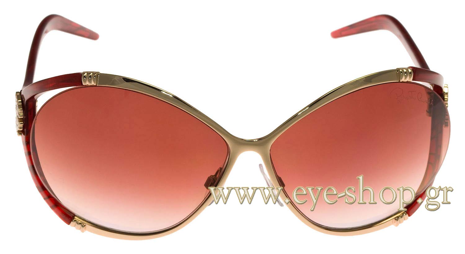 Roberto Cavalli Taigete red cat eye sunglasses Roberto Cavalli SRC043-0300 Cateye Rimless Sunglasses in  main image 3