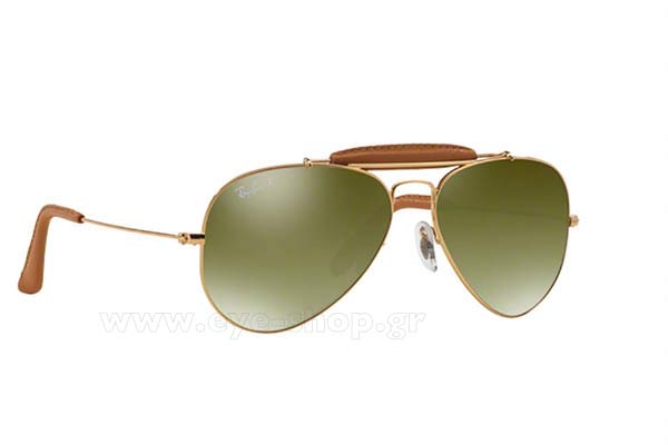 Sunglasses Rayban 3422Q AVIATOR CRAFT 001/M9 polarized Leather Collection