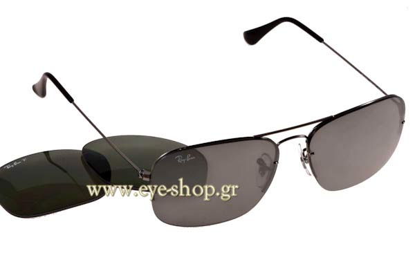 Sunglasses Rayban 3482 Clip in Flip Out 004/6G polarized