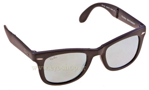 Sunglasses Rayban 4105 Folding Wayfarer 602230 matte grey silver mirror