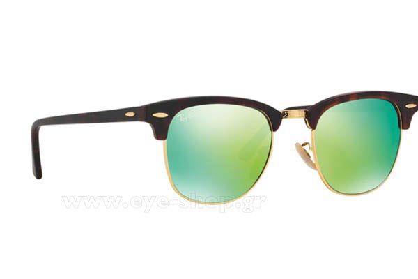 Sunglasses Rayban 3016 Clubmaster 114519 green mirror krystals