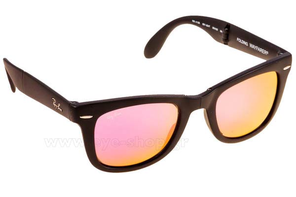 Sunglasses Rayban 4105 Folding Wayfarer 601S4T Fuxia mirror Limited Edition