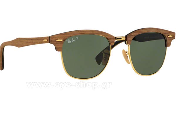 Sunglasses Rayban Clubmaster Wood 3016M 118158 polarized