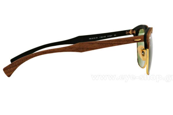 Rayban model Clubmaster Wood 3016M and color 11824E