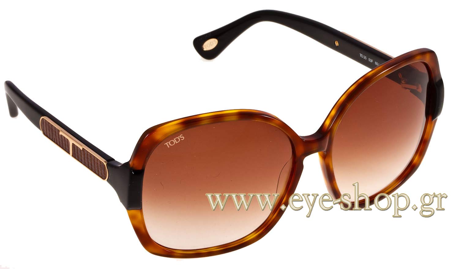 Tod\'s Brown Acetate Women\'s Sunglasses Man BROWN Sunglasses with Temples in Leather  main image 4