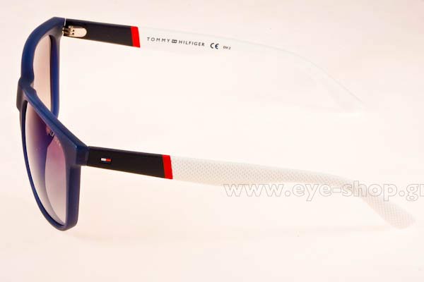 Tommy Hilfiger model TH1281S color FMCDK BLUREDWHT (FLASH BLUE SKY)