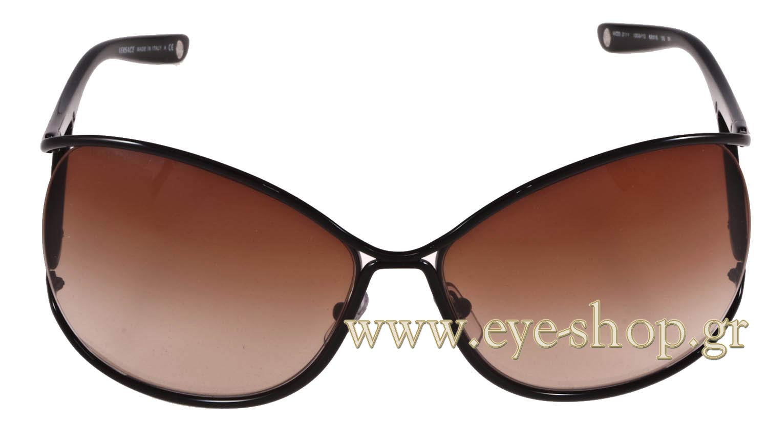 Versace Brown Sunglasses MOD 2111 1009/13 63-16 125 2N Versace unisex Shield Brown Sunglasses Black Frame . Mod  main image 3