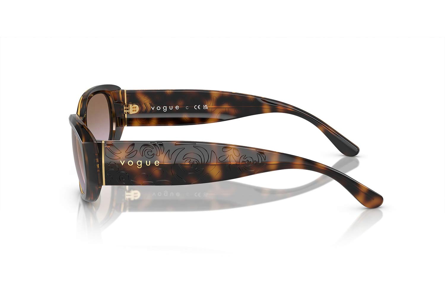 Vogue T W65668 52[]19 135 2N Brown / Black Sunglasses W/Case MH VOGUE Sunglasses VO5525S in w65668 - havana/brown gradient main image 2