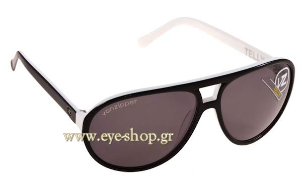 Sunglasses Von Zipper Telly VZSU05 01s  Black White - Grey chrome