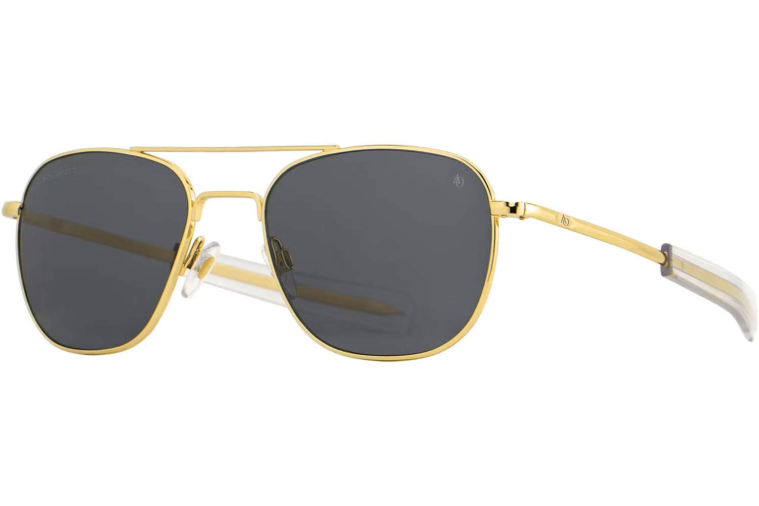 American-Optical ORIGINAL-PILOT Gold Grey Crystal Polarized U.S.A. size 55 Sunglasses Price: 286,00