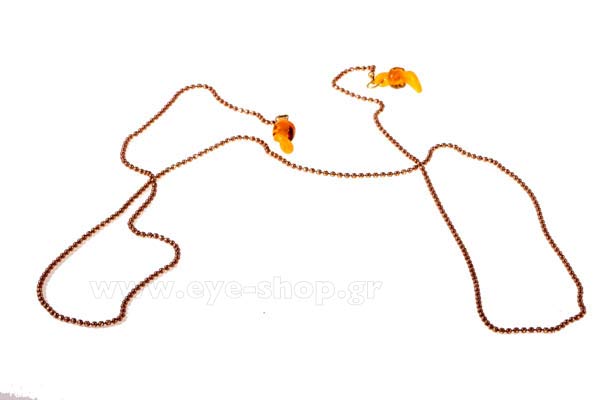 Eyewear accessories - cords  Grippy ThinChain-round brown gold copper Price: 12,00