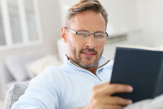 Man reading a book
