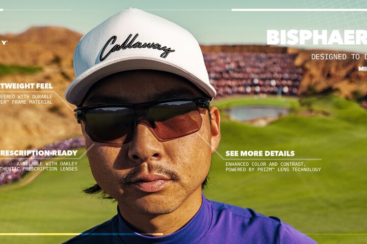 Oakley Prizm Golf sunglasses on the green