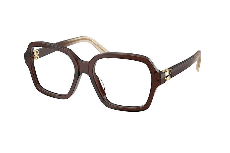Miu Miu 03YV brown transparent eyeglasses