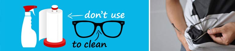 Cleaning your glasses Dont's