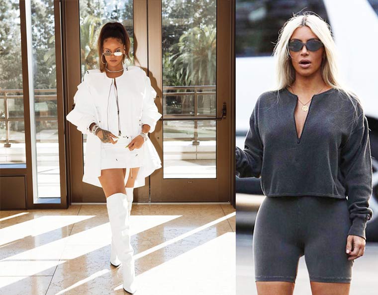 Kim Kardashian and Rihanna with small sunglasses