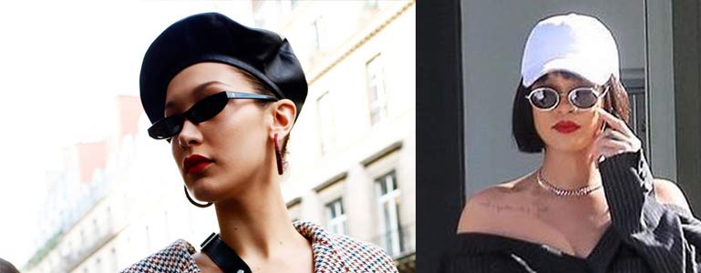 Bella Hadid and Rihanna with small sunglasses