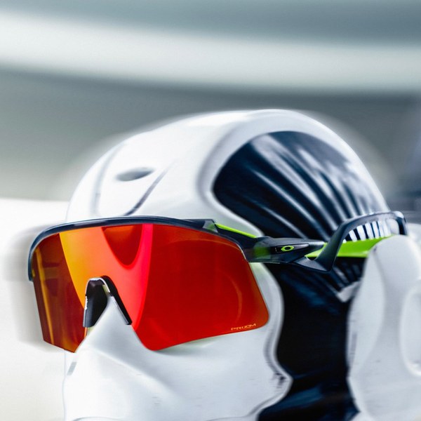 Oakley Prizm Polarized sunglasses 2026 — wraparound shield with red lenses