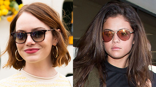 round face - aviator and square sunglasses
